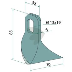 Slagkniv John Deere hl 14X25 mm