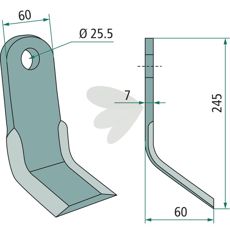 Y-slaga Lagarde 60X245mm, hl 25,5mm