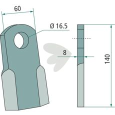 Kniv 16, 5X60X8