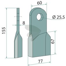 Slagkniv Rll hl 25,5 mm
