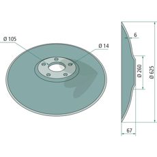 Tallrik slt 625x6mm 5 fsthl