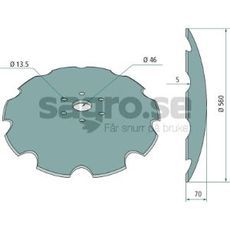 Tallrik tandad 560x5mm 6 fsthl