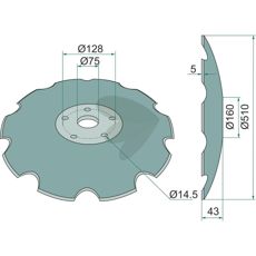 Tallrik tandad 510x5mm 5 fsthl