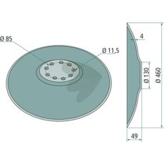 Tallrik slt 460 mm Tjocklek 4 mm