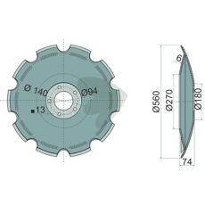 Tallrik tandad 560 mm