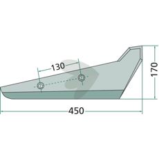 Skr fr betskrd vnster 170X450mm tjocklek 8mm