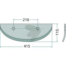 Skr fr betskrd vnster 415X115mm Barigelli med flera
