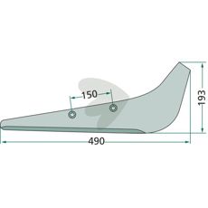 Skr fr betskrd vnster 193X490mm hl c-c 150mm