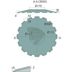 Tallrik Tandad  460 X 5 Mm - 36092197