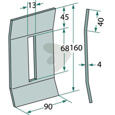 Avskraparplatta 90X160mm 23748