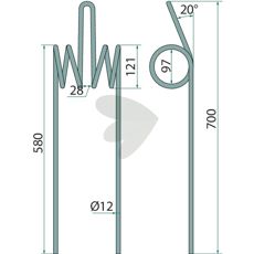 Dubbel erfterharvspinne 12 x 660 mm Triathlon