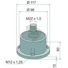 Lagerenhet -Mtt (mm) Axel- 28 ,M22 x 1.5