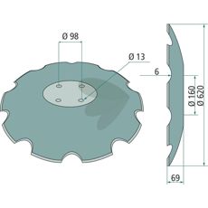 Tallrik tandad Kckerling 4 fsthl 620x6mm
