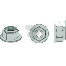 Mutter med flns M14x1,5 mm 10.9