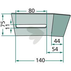 Avskraparplatta 75X140mm 52560010