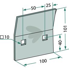 Avskraparplatta 100X101mm 8007090