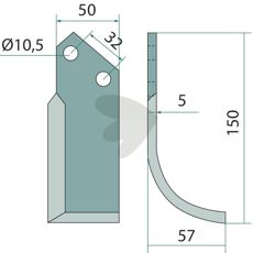Jordfrskniv  Comeb c-c 32mm hl 10,5mm
