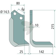 Jordfrskniv  Maschio c-c 56mm hl 14,5mm