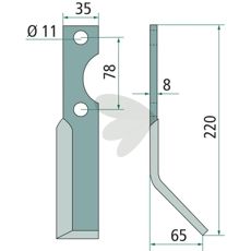 Rotorkniv Simon, hjd 220mm