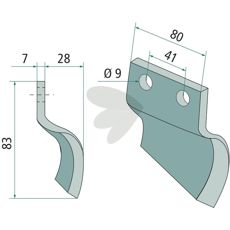 Rotorkniv Oosterlaan 41 mm