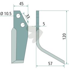 Jordfrskniv  Goldoni c-c 33mm hl 10,5mm