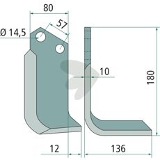 Jordfrskniv  Celli c-c 57mm hl 14,5mm