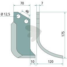 Jordfrskniv  Forigo-Roteritalia c-c 46mm hl 12,5mm