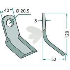 Y-slaga 40X120mm hl 20,5mm