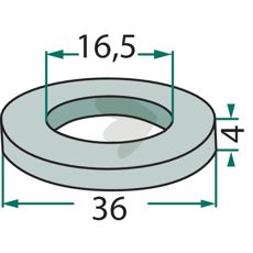 Bricka 16,5X36X4Mm 3000182