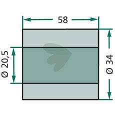 Bussning 20,5x34x58 mm