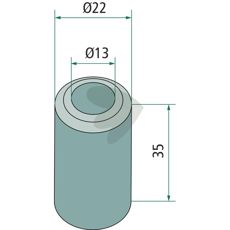 Bussning slaga Bomford m.fl. 22X35mm hl 13mm