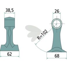 Hammarslaga 38,5/62mm, hl 26mm