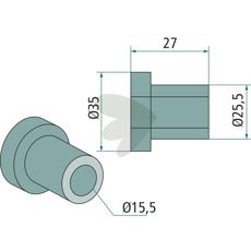 Bussning slaga Bomford m.fl. 35X17mm hl 15,5mm