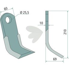 Y-slaga Breviglieri 60X210mm, hl 25,5mm