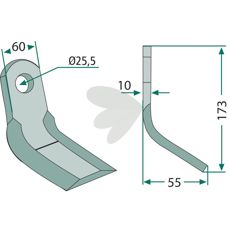 Y-slaga Breviglieri 60X173mm, hl 25,5mm