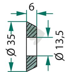 Bricka  35x6x 13,5 mm