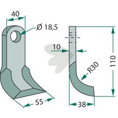 Y-slaga Dragone 40X110mm, hl 18,5mm