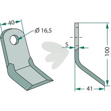 Y-slaga Dragone 40X100mm, hl 16,5mm