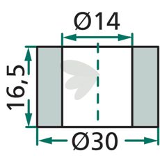 Bussning slaga Dcker m.fl. 16,5X30mm hl 14mm