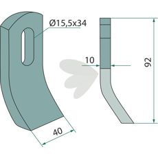 Slagkniv Epoke,Turner hl 15,5X34 mm