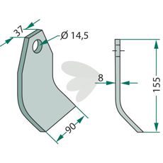 Slagkniv Falc hl 14,5 mm