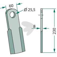 Kniv rak , Passar till: Ferri Hl 25,5mm