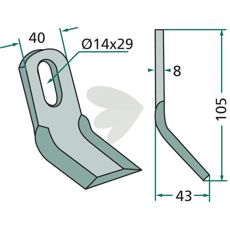 Y-slaga 40X105mm hl 14X29mm