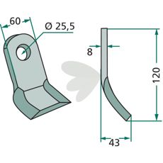 Y-slaga Ferri 60X120mm, hl 25,5mm