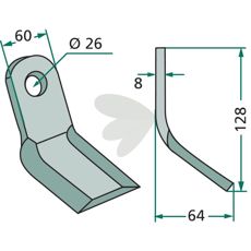 Y-slaga Ferri 60X128mm, hl 26mm