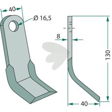 Y-slaga Ferri 40X130mm, hl 16,5mm - 901146