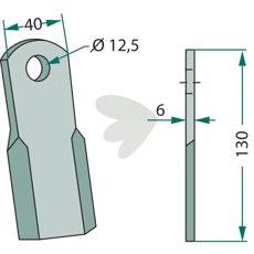 Kniv rak , Passar till: Ferri Hl 12,5mm
