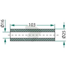 Bussning slaga Gilbers m fl. 25X103mm hl 16mm