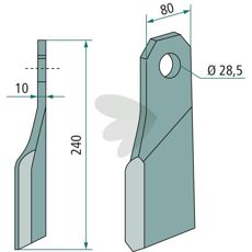 Slagkniv vnster Gilbers hl 28,5 mm