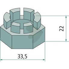 Kronmutter M20x1,5 mm